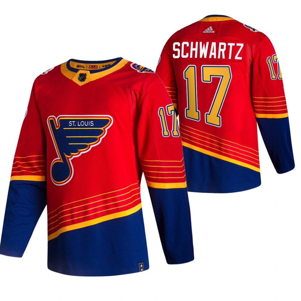 2021 Adidias St. Louis Blues #17 Jaden Schwartz Red Men Reverse Retro Alternate NHL Jersey->st.louis blues->NHL Jersey